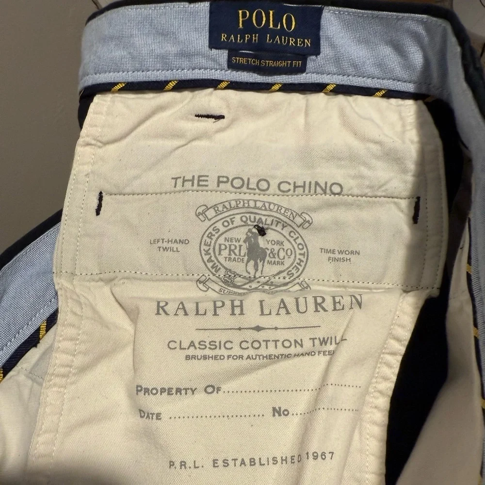 Polo Ralph Lauren Men's Black The Polo Chinos Classic Cotton Twill Size 40x30